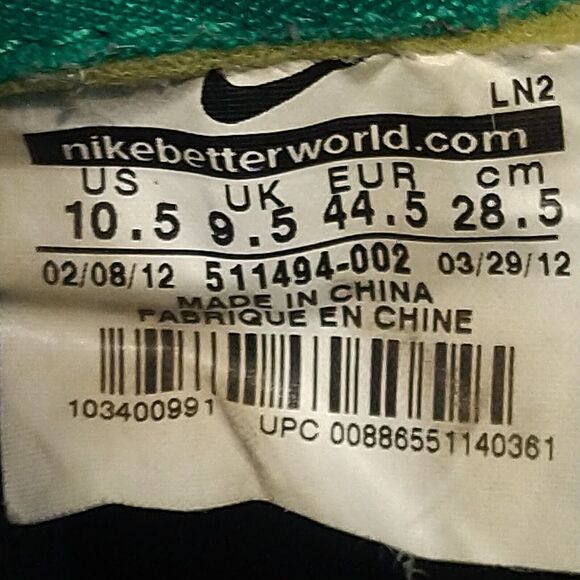 Size 10.5 Nike Air Max Ndestrukt Shake Evolve Gray Green 2012 Basketball Running - Picture 12 of 12